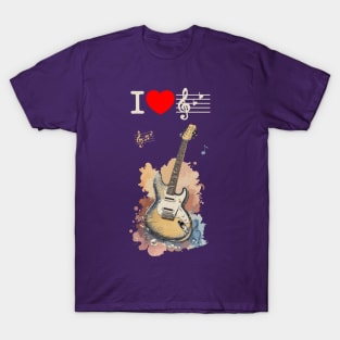 I love music, electric guitar! T-Shirt